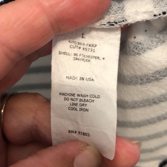 Anthro Green Envelope striped bell sleeve top Women's L zip back shirt blouse - Picture 5 of 9